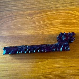 Chinese 4 pairs of chopsticks in craved wood dragon box Family Happiness